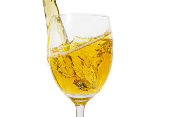 Glass of water, drink alcohol.