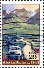 Alaska Highway 1942. US Postage.