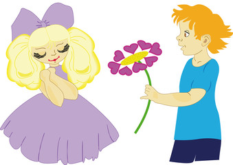 boy congratulates girl  2