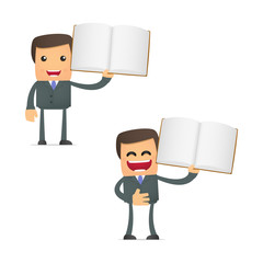 set of funny cartoon businessman