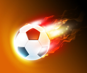 Football flame on the dark orange background