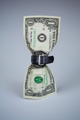 tighten belt on dollar concept