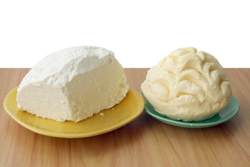 homemade cottage cheese and butter
