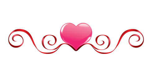 Pink heart with decoration