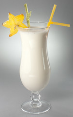 Milk cocktail on white