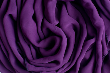 crumpled purple chiffon fabric