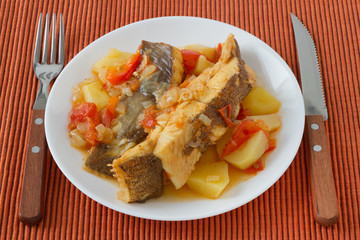 fish stew on the plate
