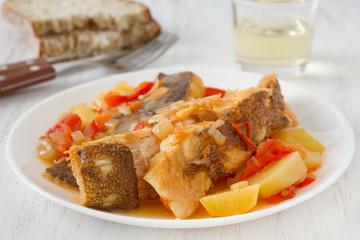 fish stew on the plate