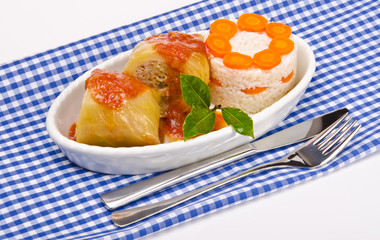 kohlroulade mit reis