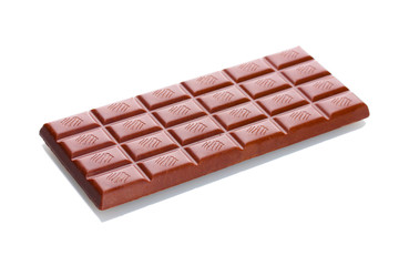 Bar of milk chocolate isolated on white