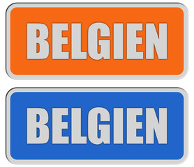 2 Sticker orange blau rel BELGIEN