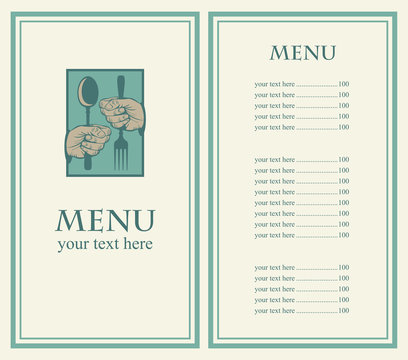 menu with your hands and utensils