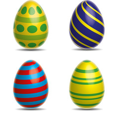 vier bunt bemalte ostereier