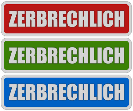 3 Sticker rgb eckig oc ZERBRECHLICH