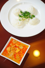 Thai food curry with rice