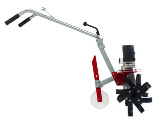 Red tiller over white