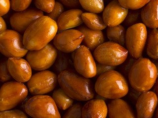 close up of fried peanuts food background