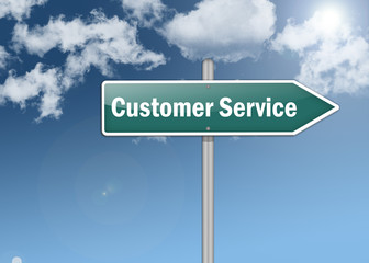 Signpost "Customer Service"