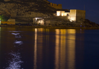 Night scenery of the sea