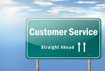 Highway Signpost "Customer Service"