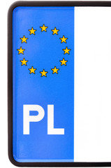 Polish license plates - polskie tablice rejestracyjne - obrazy, fototapety, plakaty