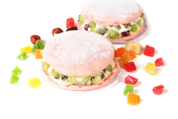 Two cakes isolated on white