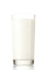 Glass of milk isolated on white
