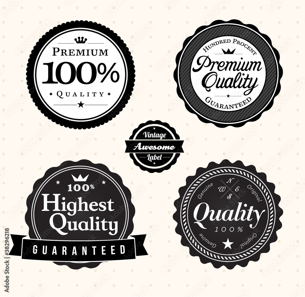 Wall mural vintage style premium quality labels and stickers