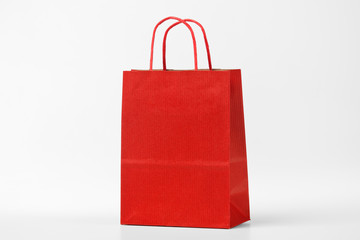 Red shopping bag.