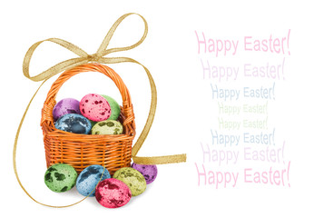 Pastel background with multicolored eggs to celebrate Easter