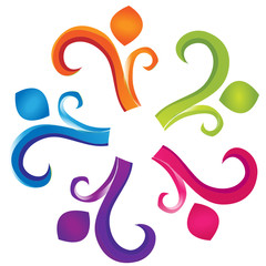 Teamwork flower logo