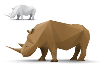 Rhino stylized triangle polygonal model