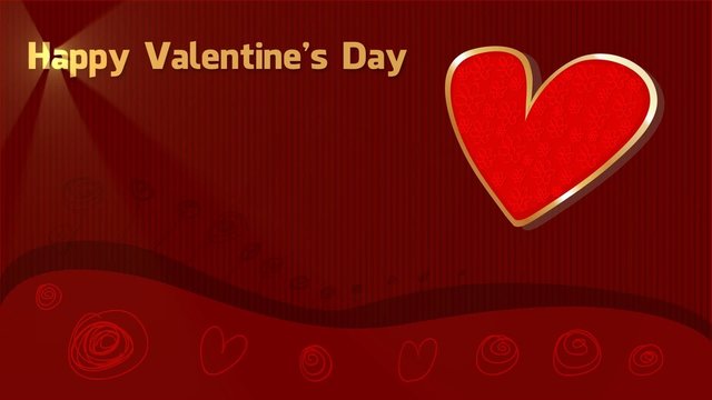 Happy Valentines day red heart