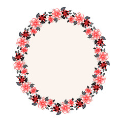 Floral oval frame