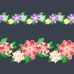 Seamless floral border