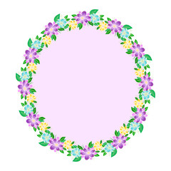 Floral oval frame