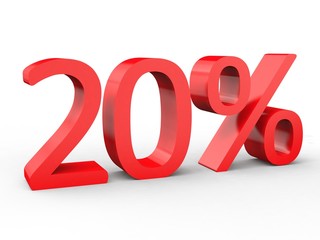 3d Schrift 20% rot