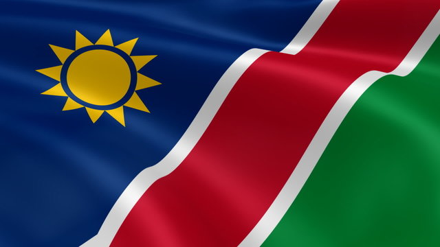 Namibian flag in the wind