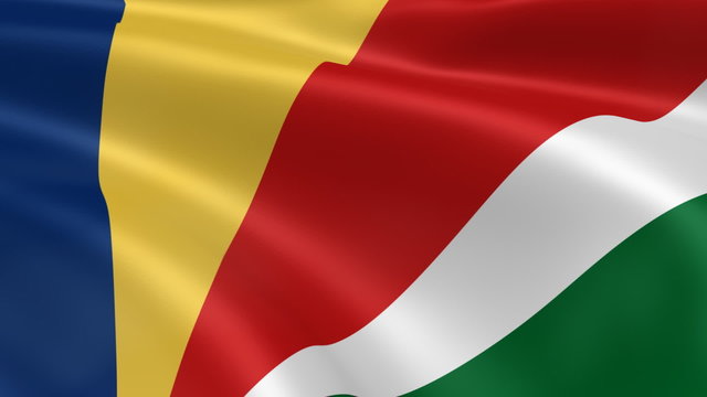 Seychellois flag in the wind