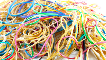 Color Pile Of Rubberbands