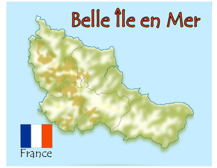 belle ile en mer island france flag map emblem