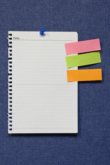 Notepaper posted with pushpin