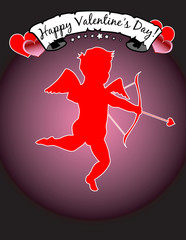 Happy Valentine's Day! With Cupid! eps 8 / clip art / jpeg