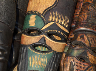 Hand made African wooden mask