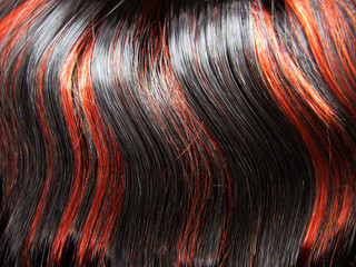 black and red highlight hair texture background