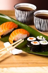 sushi lunch set with tea