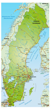 Landkarte von Schweden