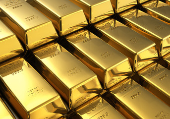 Stacks of gold bars - 38307861