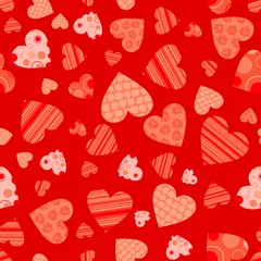 Gordijnen Seamless valentine pattern, vector © Tolchik
