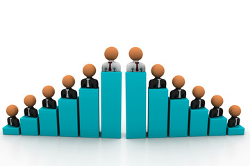 Business people, graph